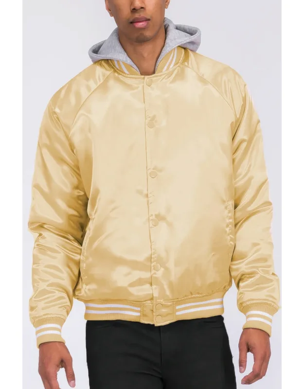Satin Varsity Bomber Jacket