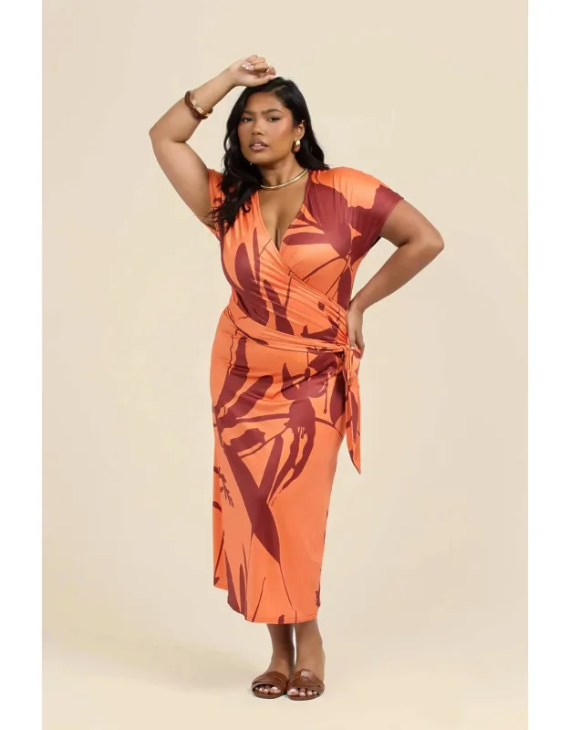 Floral Wrap Jersey Midi Dress