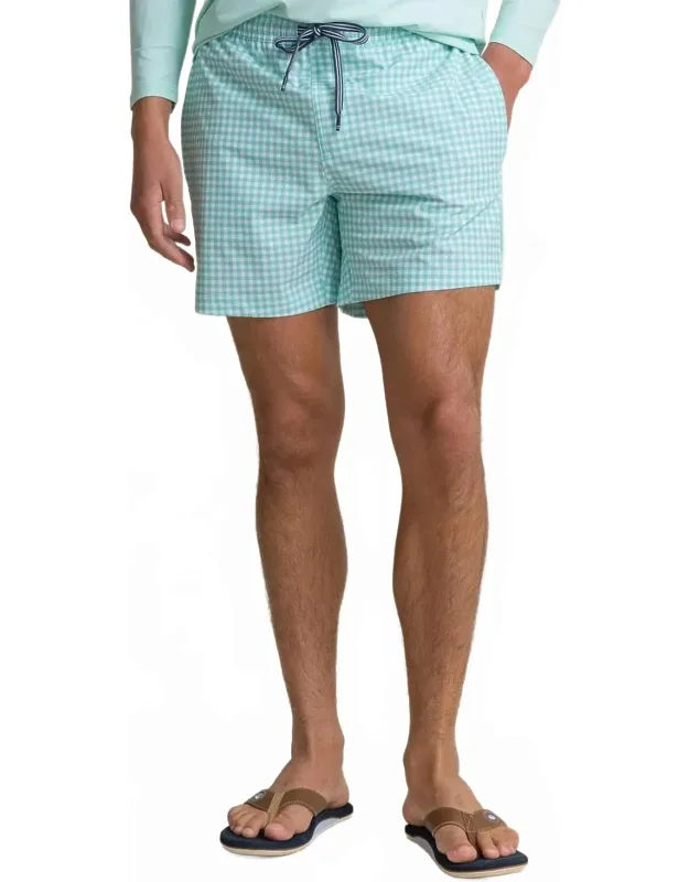 Pelican Bay Gingham Maritime Swim Trunks