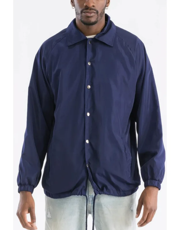 Casual Windbreaker Coaches Jacket - Durable, Waterproof Finish