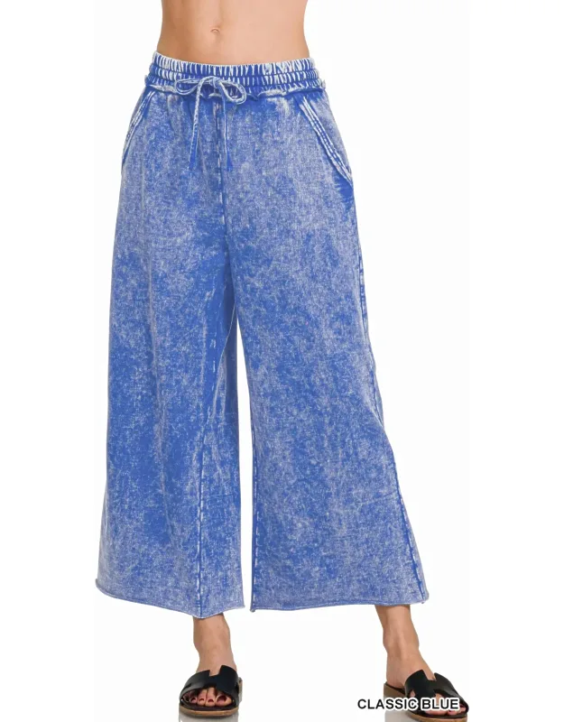 Mineral Wash Wide Leg Pants