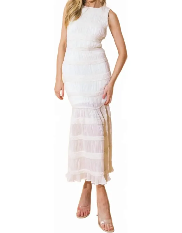 Milos Textured Midi Dress