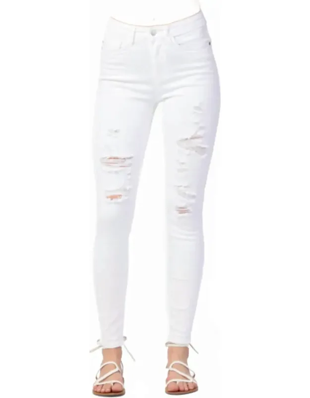 Mid-rise Destroyed Skinny Jeans