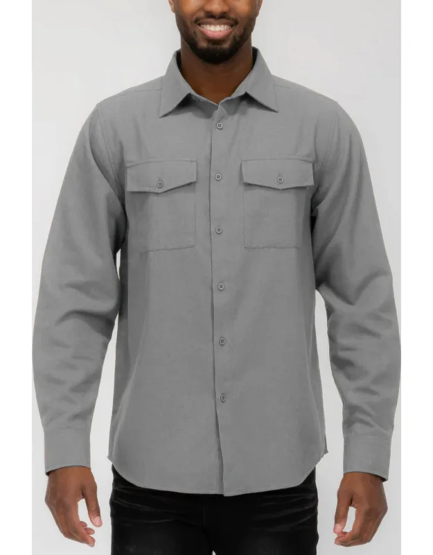 Solid Flannel Shirt