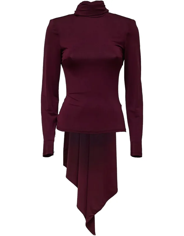 Long-sleeved Top With Integrated Scarf Detail