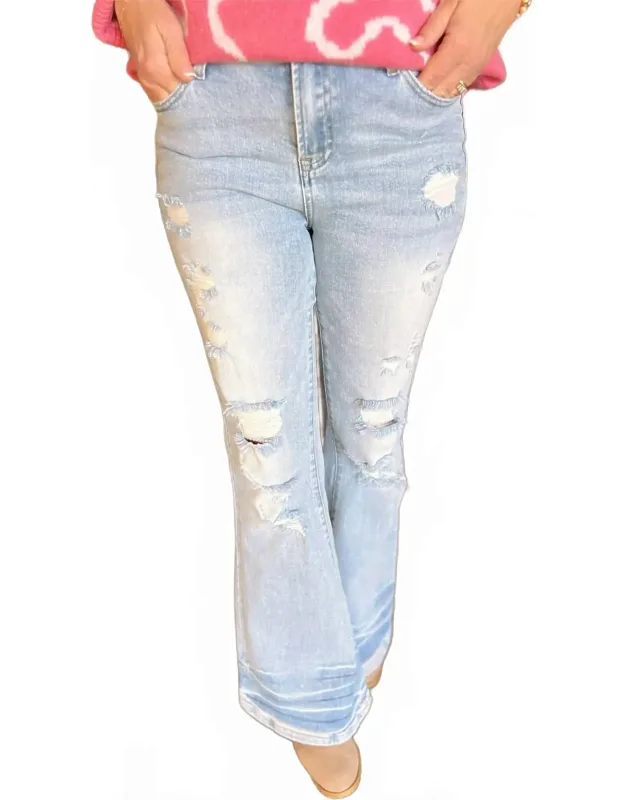 Distressed Flare Jeans
