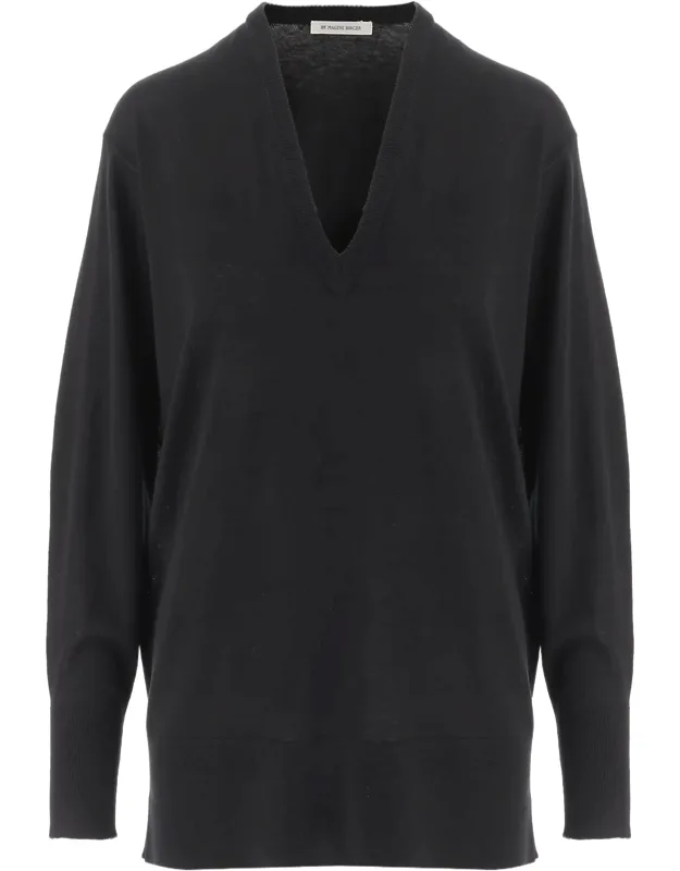 V-neck Sheer Knit Sweater