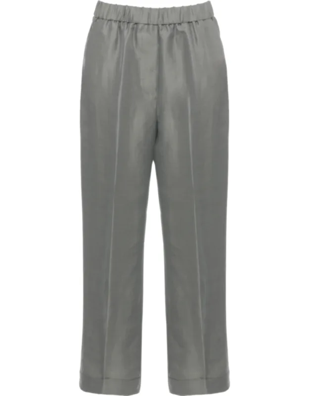 Elastic Waist Linen-blend Pants