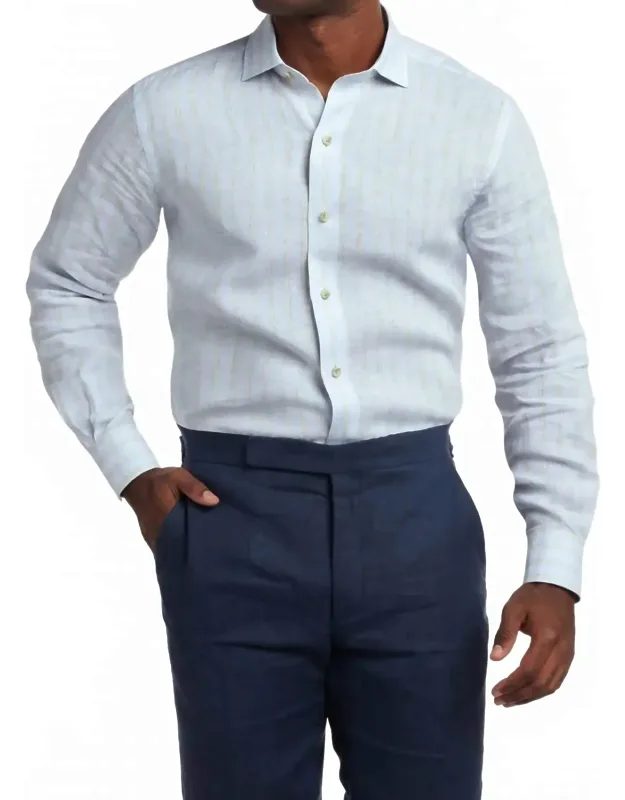 Linen Stripe Sport Shirt