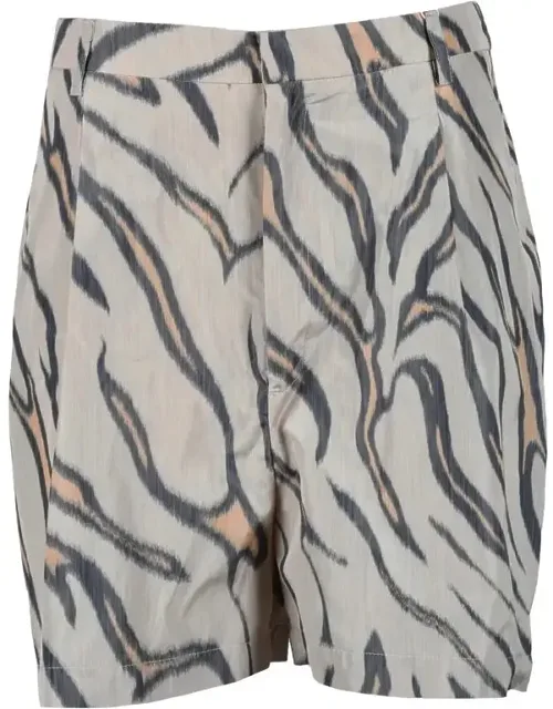 Patterned Polyester Shorts