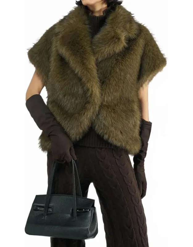 The Alyn Faux Fur Cape Wrap
