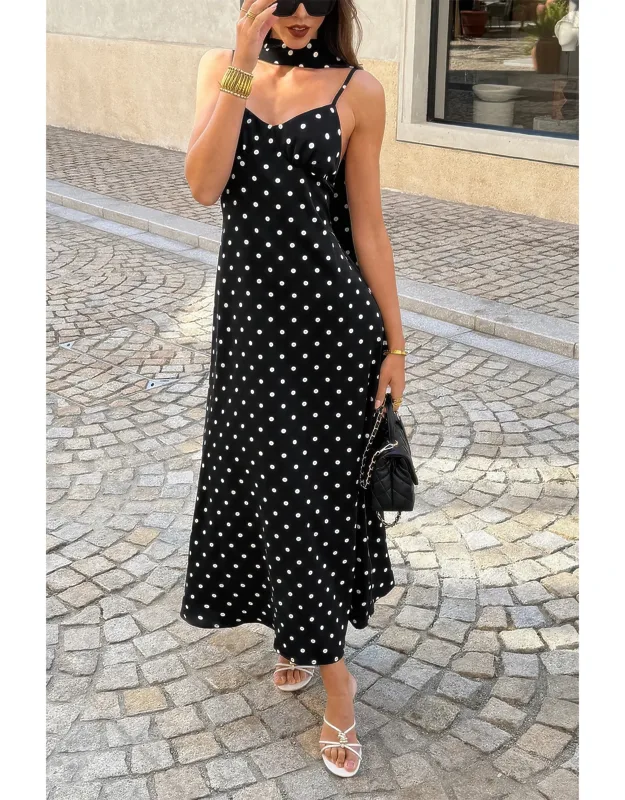Sleeveless Bodycon Polka Dot Slip Dress