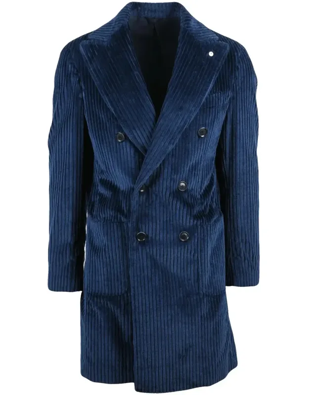 Cotton Velvet Double-breasted Coat
