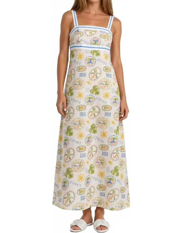 Seaside Scribbles Maxi Dress