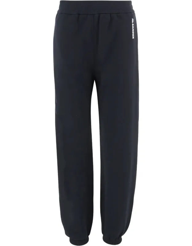 Relaxed Fit Cotton Track Pants With Logo Print