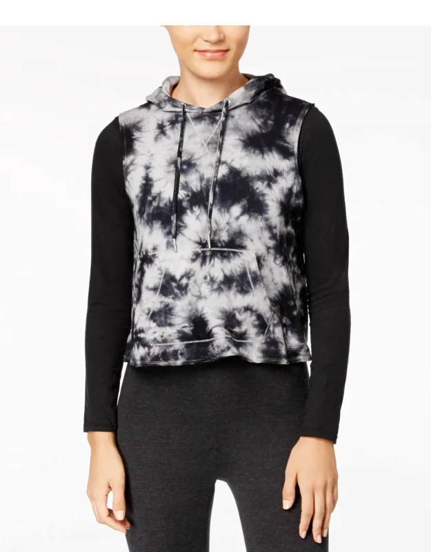 Tie Dyed Cropped Sleeveless Hoodie