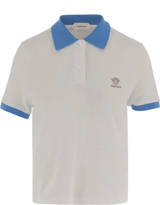 Contrast Collar Cotton Polo Shirt