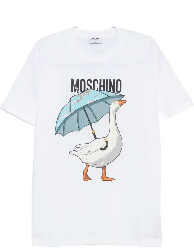 Relaxed Fit Short-sleeve T-shirt With Graphic Goose Print