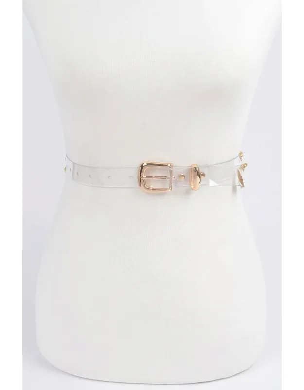 Chain Transparent Belt With Chain-inspired Accent