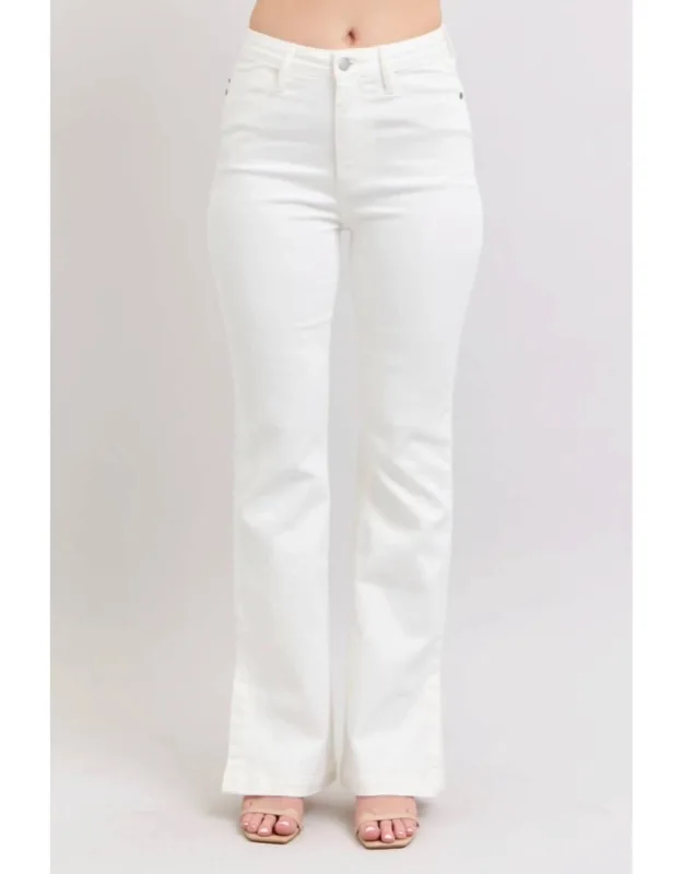Side Slit Slim Bootcut Jeans