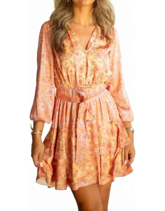 Floral Long Sleeve Mini Dress