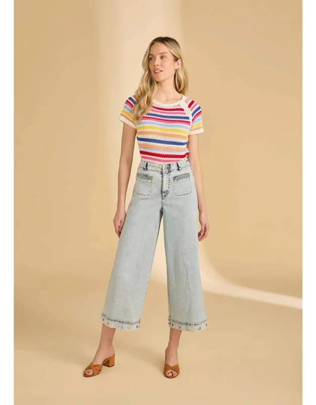 Wide Crop Denim Pants