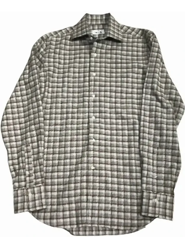 Double Plaid Button-up Shirt