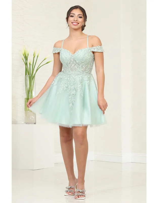 Lace Appliqued Short A-line Dress