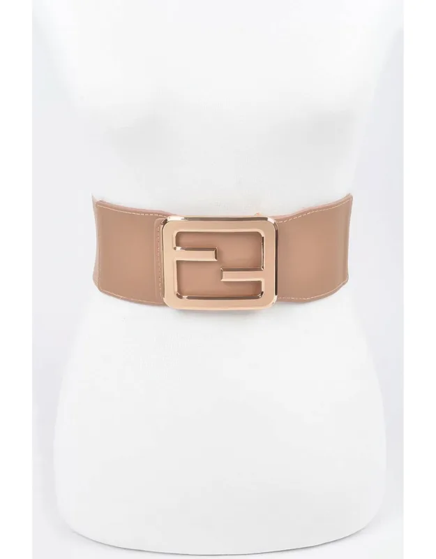 Metal Buckle Elastic Belt - Stretch Construction For Comfortable Wear, Sleek Silhouette For Versatile Styling