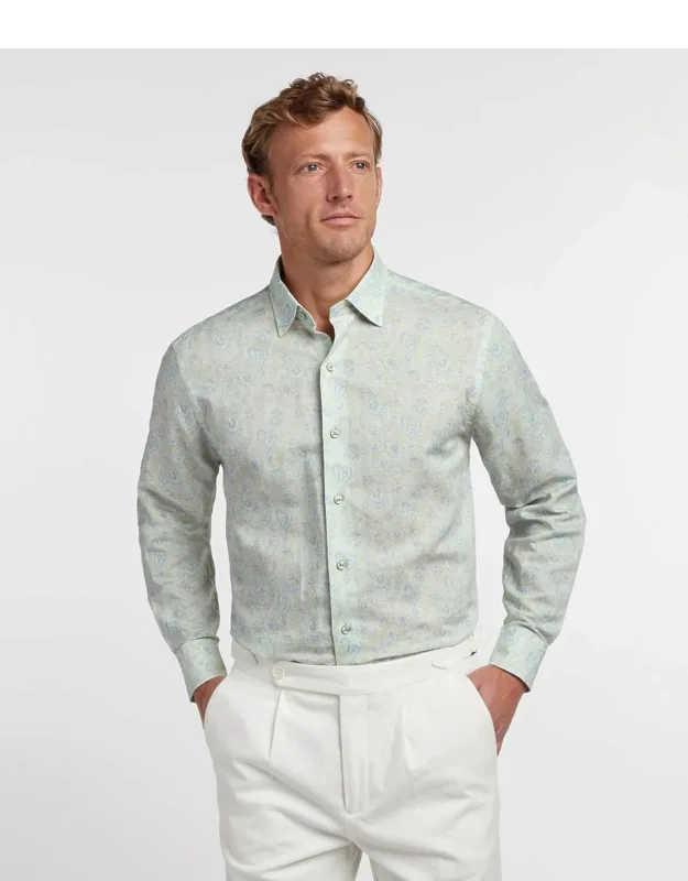 Paisley Linen Blend Sport Shirt