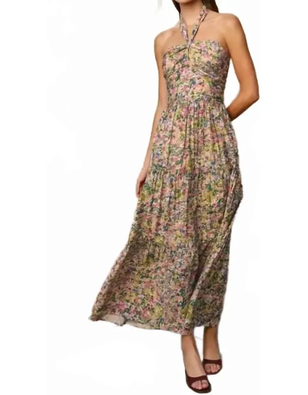 Floral Maxi Halter Dress