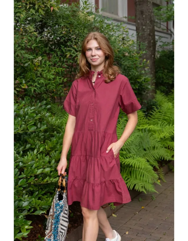 _val Mini Dress With Short Sleeves And Collar Neckline_