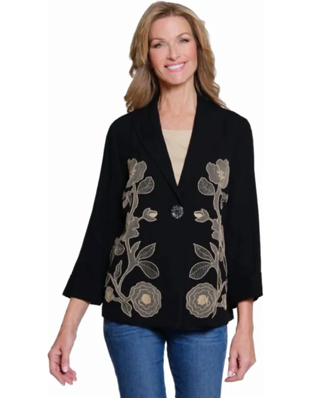 Button Front Shawl Collar Jacket