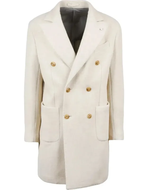Wool-blend Double-breasted Coat