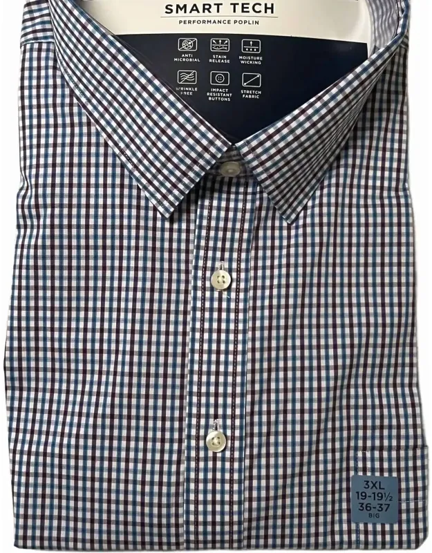 Checked Smart Tech Performance Poplin Shirt