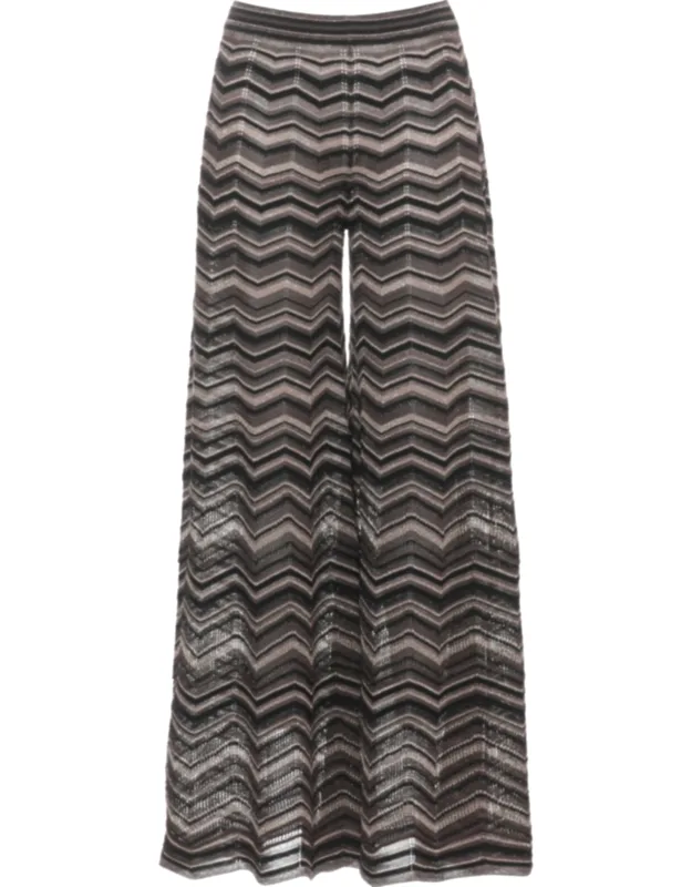 Lurex Geometric Straight-leg Pants