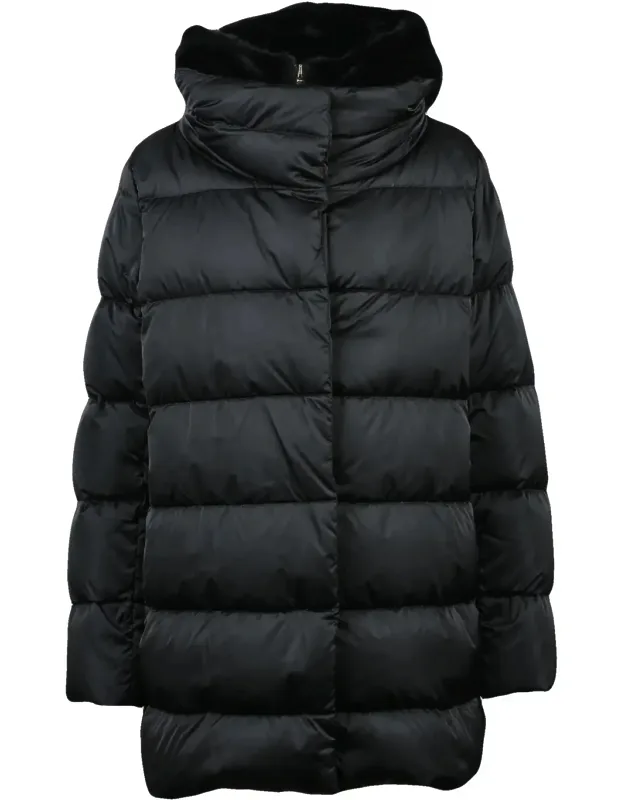 Polyester Plush Hooded Down Jacket
