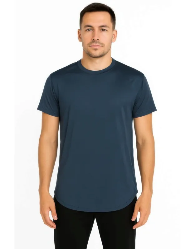 _curved Athletic Quick-dry Performance Tee_