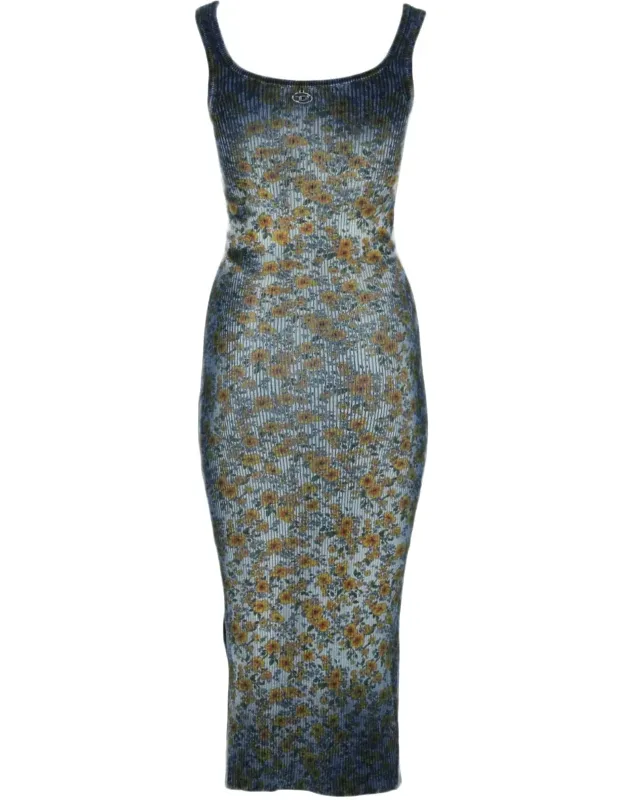 Floral Ribbed Knit Dress