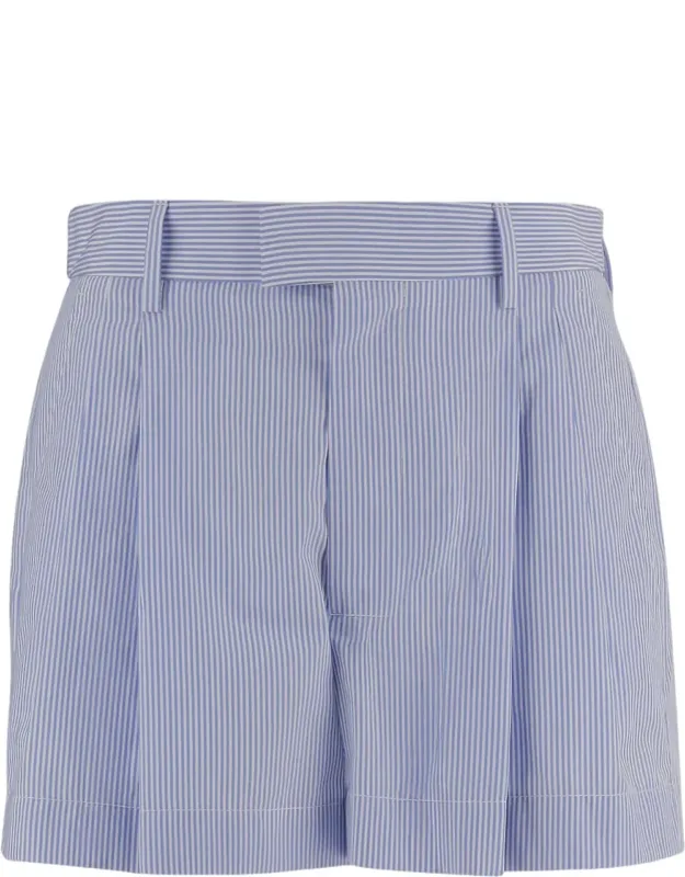 Striped Cotton Shorts