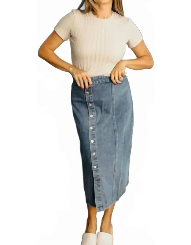 Button Front Skirt