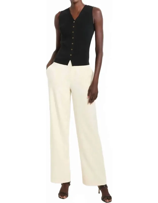 Stretch Knit Suiting Wide-leg Pants