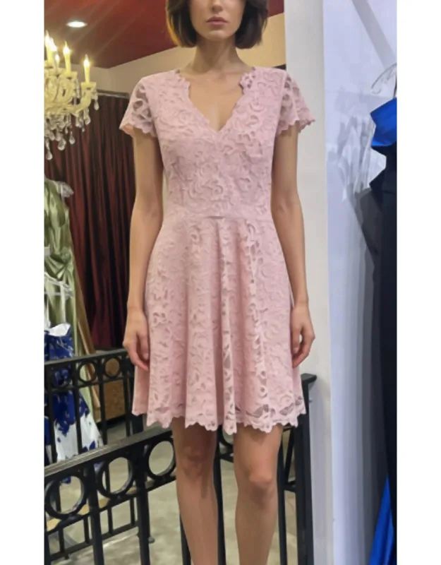 Lace Fit And Flare Cap Sleeve Dress