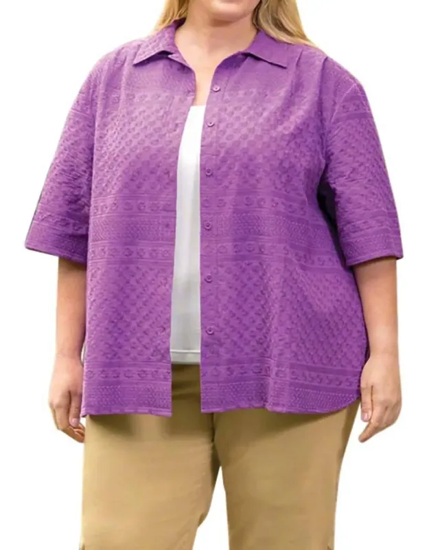 Cotton Short Sleeve Peony Shirt