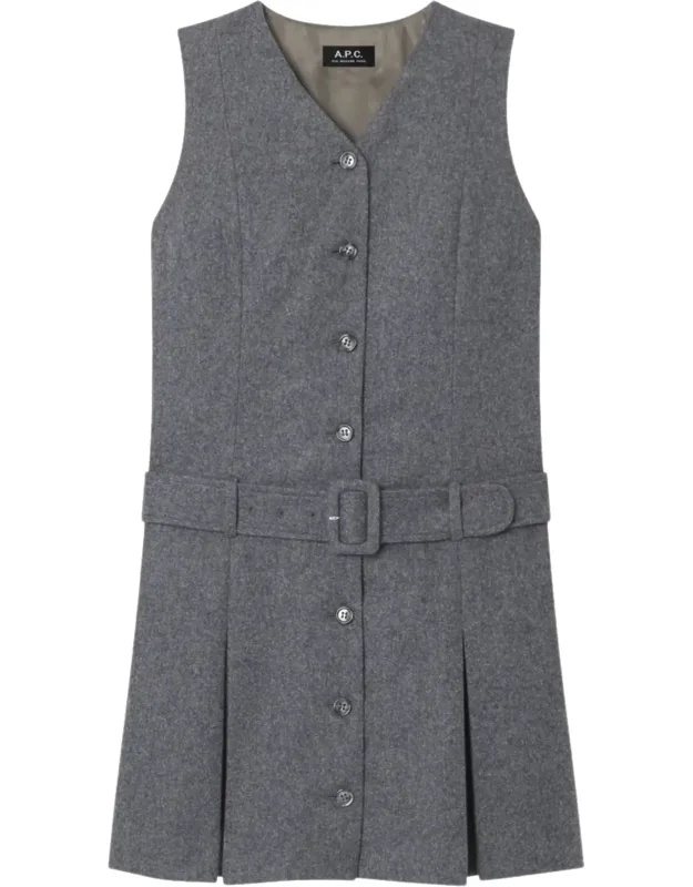 Tailored Pleated Midi Dress