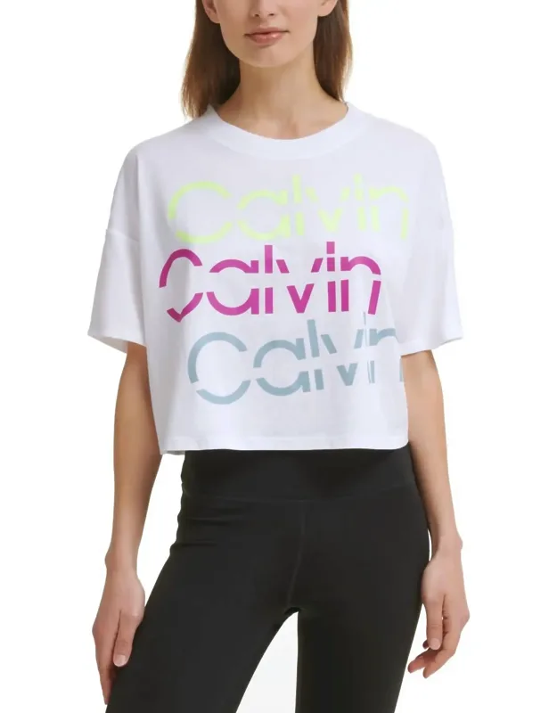 Activewear Performance Sliced Logo Cropped T-shirt