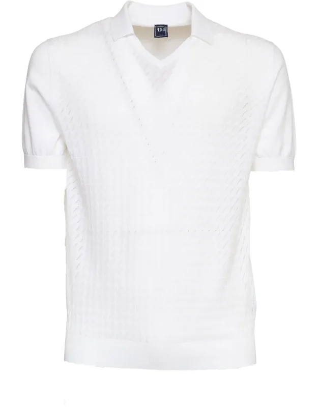 Cotton V-neck Polo Shirt