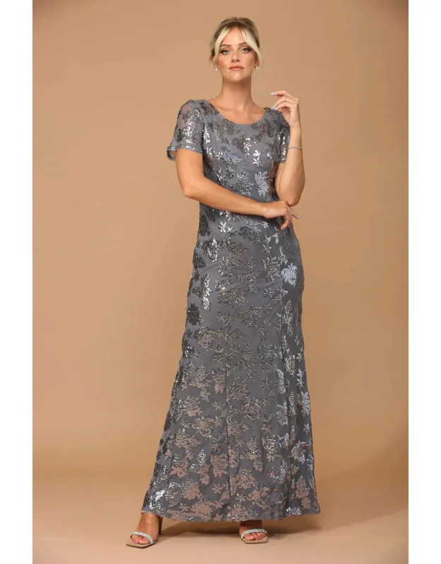 Short Sleeve Formal Evening Dress