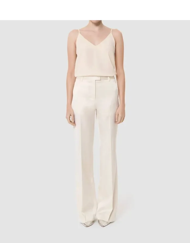 Satin-finish Linen Pants