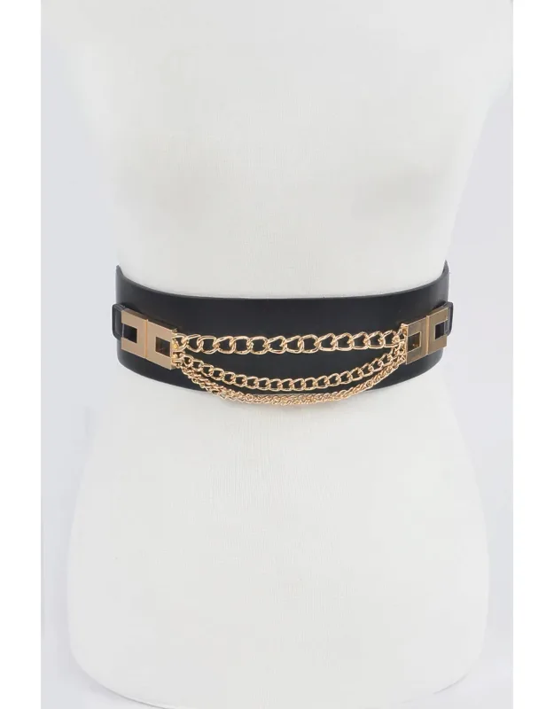Multi Layered Chain Elastic Belt - Stretch Fit For Comfort And Flexibility